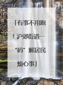 有事不用跑！沪郊街道一“码”解居民烦心事